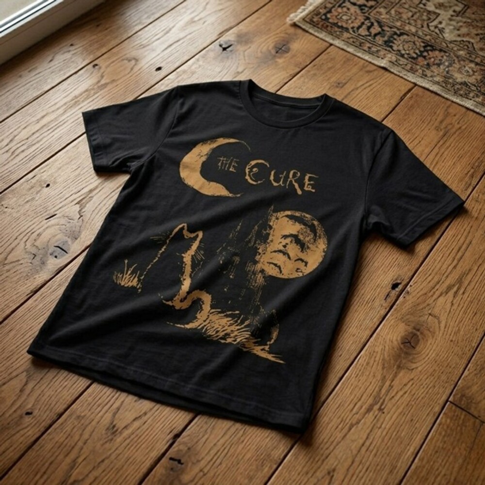 The Cure Cat Moon T-Shirt Black